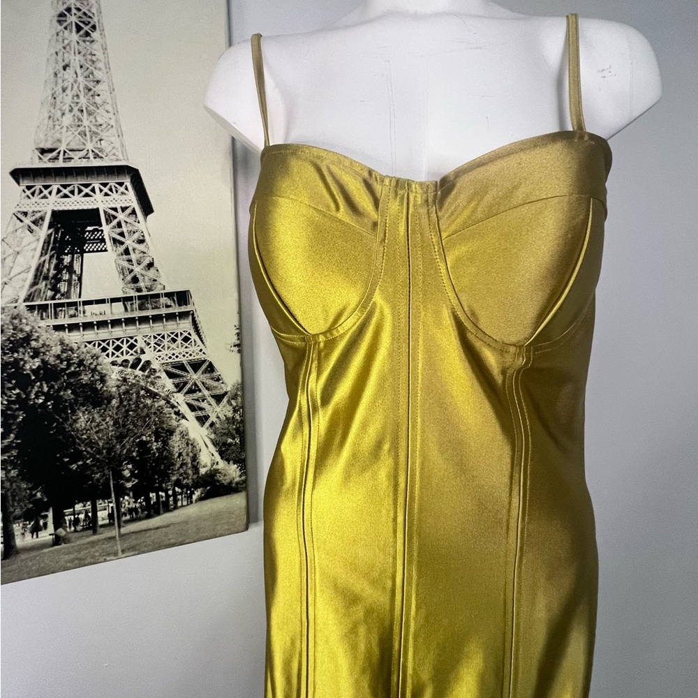 Stylish Gold Satin Bustier - Picture 11 of 12